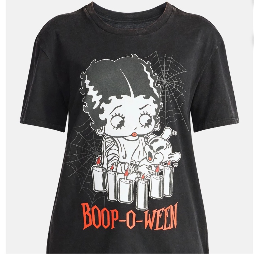 DO NOT BUY Betty Boop Women's Graphic Print Washed Tee with Short Sleeves